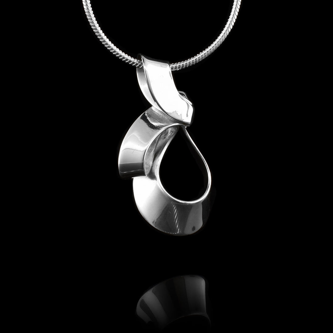 Sterling Silver Abstract Ocean wave Pendant