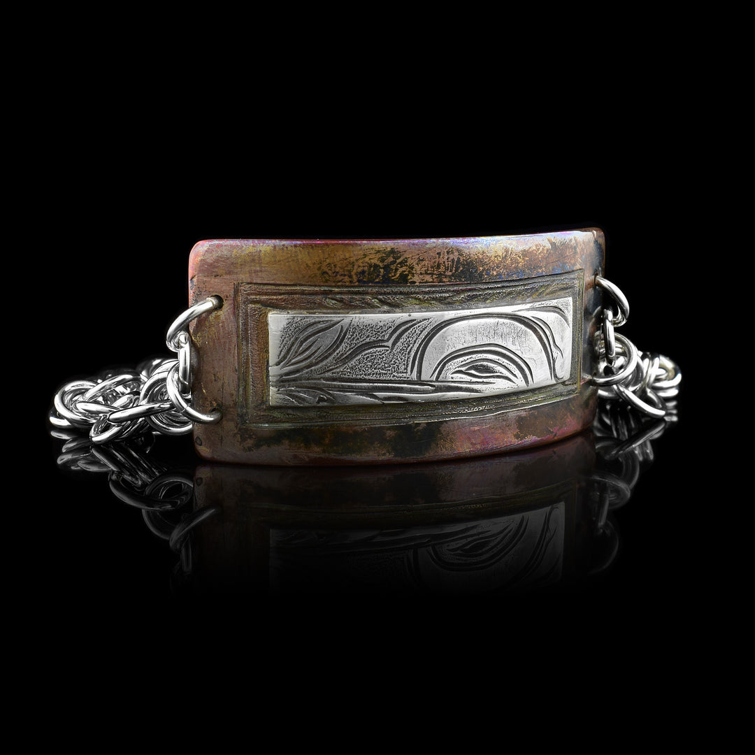 Silver & Copper Hummingbird Chain Bracelet