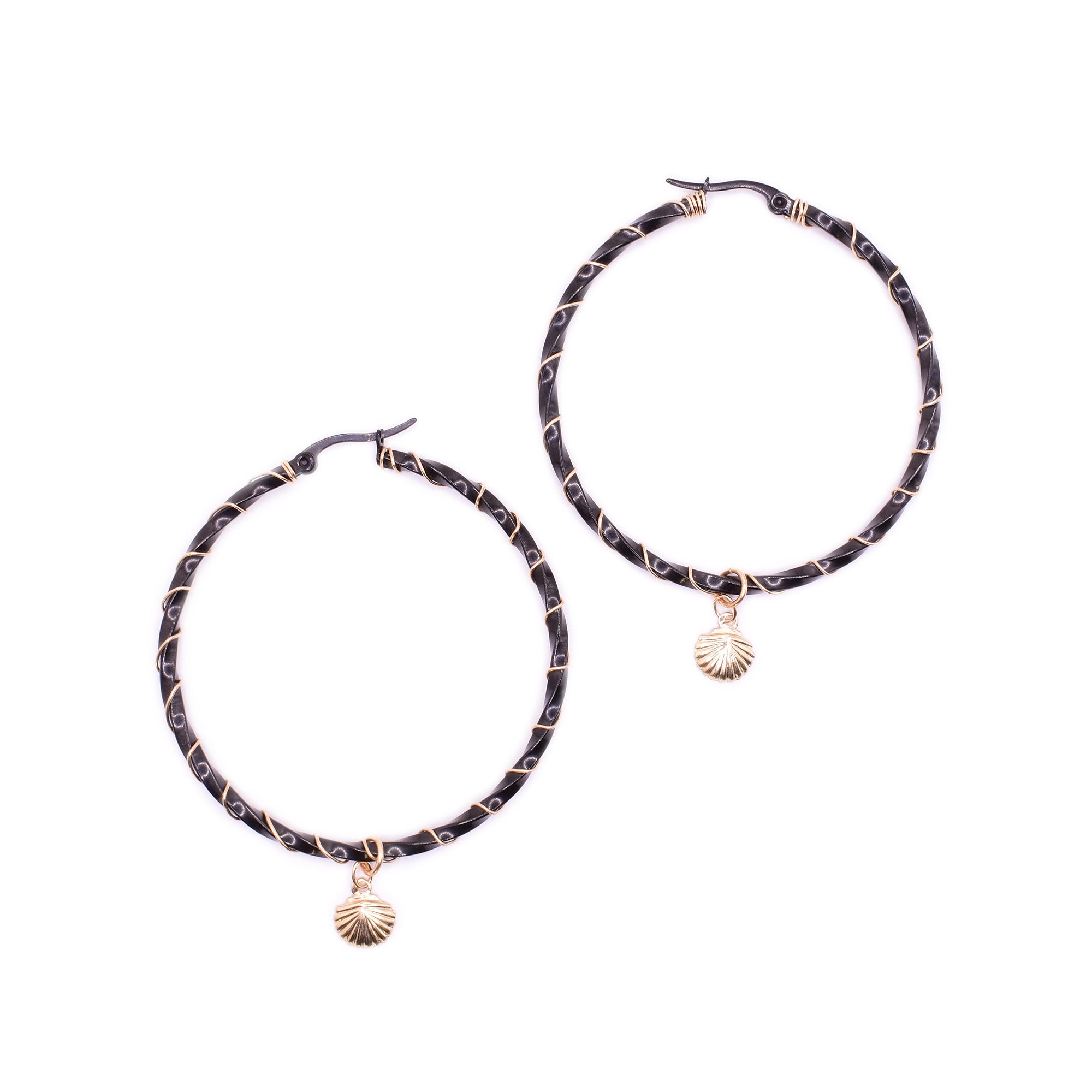 Titanium gold hoop earrings online