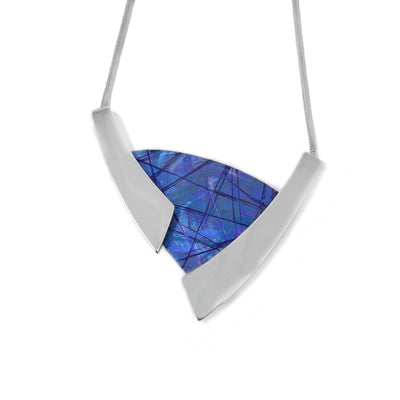 Asymmetrical Blue Titanium Necklace