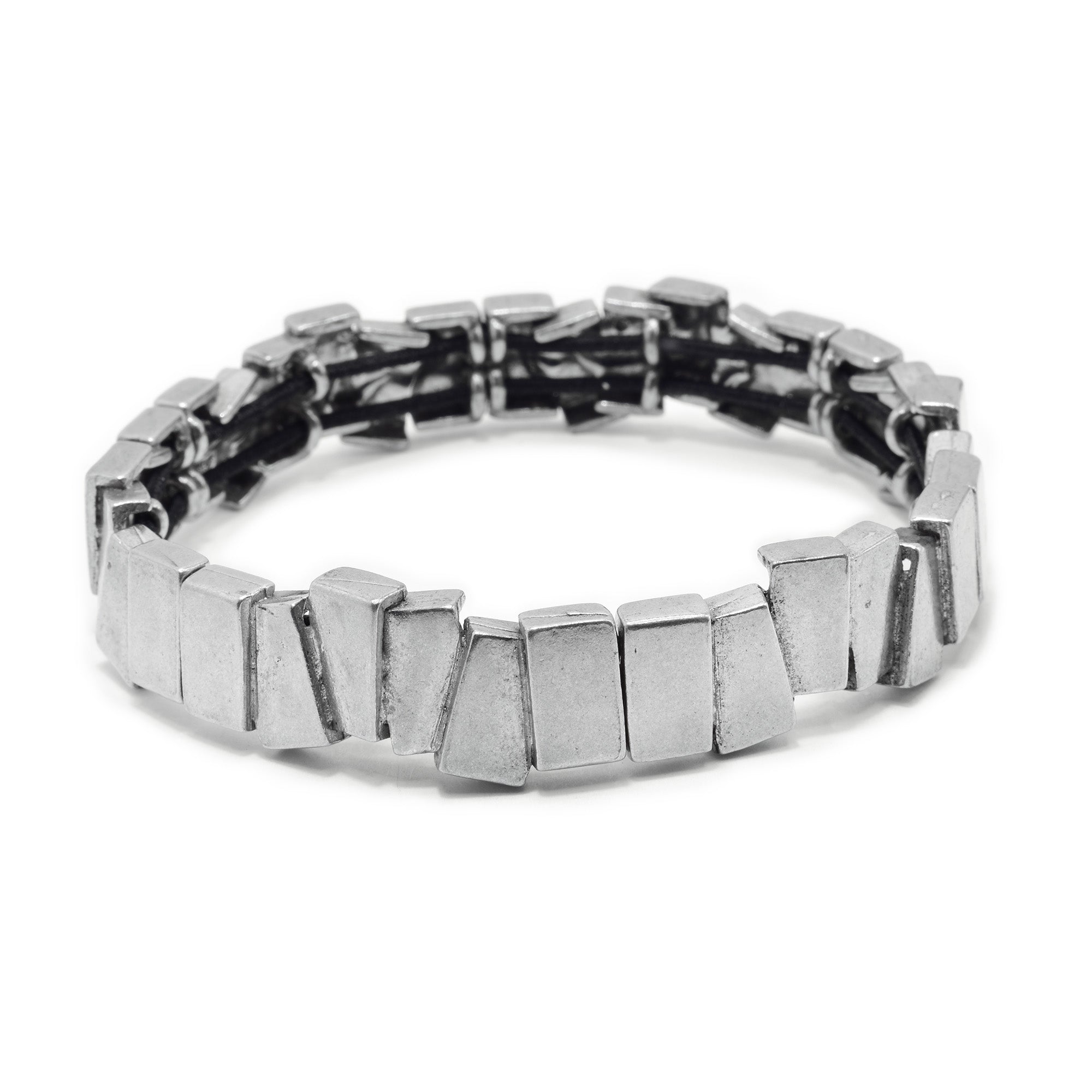 Room101 Abstract Pyramid Cuff Bangle Bracelet – Stainless Steel With Black PVD, 8 Inch - View #6