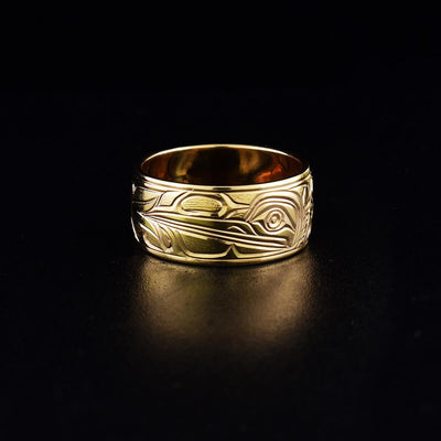 3/8" 14K Gold Hummingbird Ring