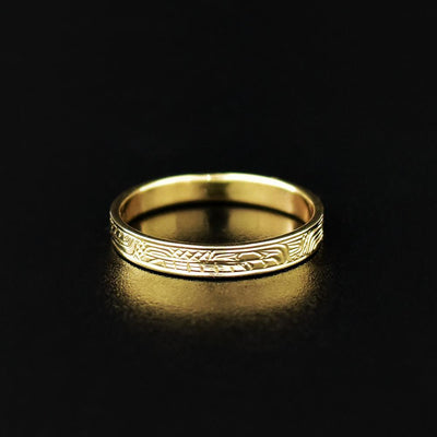 Slim Gold Wolf Ring