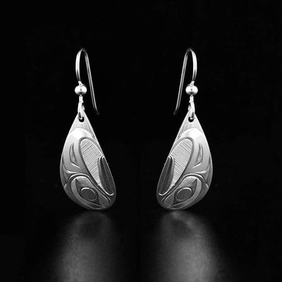 Sterling Silver Teardrop Eagle Earrings