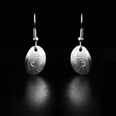 Sterling Silver Small Oval Eagle Earrings