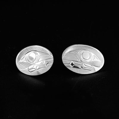 Sterling Silver Orca Stud Earrings