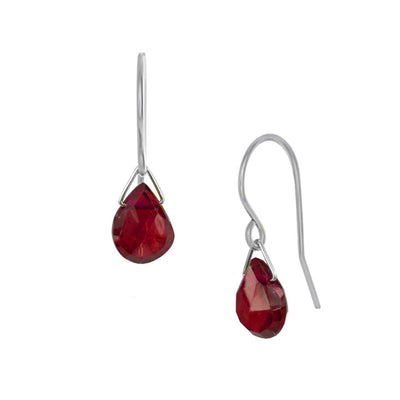 Brighten your day with one of your favorite gemstones.  These gorgeous earrings are handmade by Pamela Lauz. She has used genuine garnet in quality sterling silver to craft these beautiful earring pieces.  These earrings are 2.5 cm long and 1 cm deep.