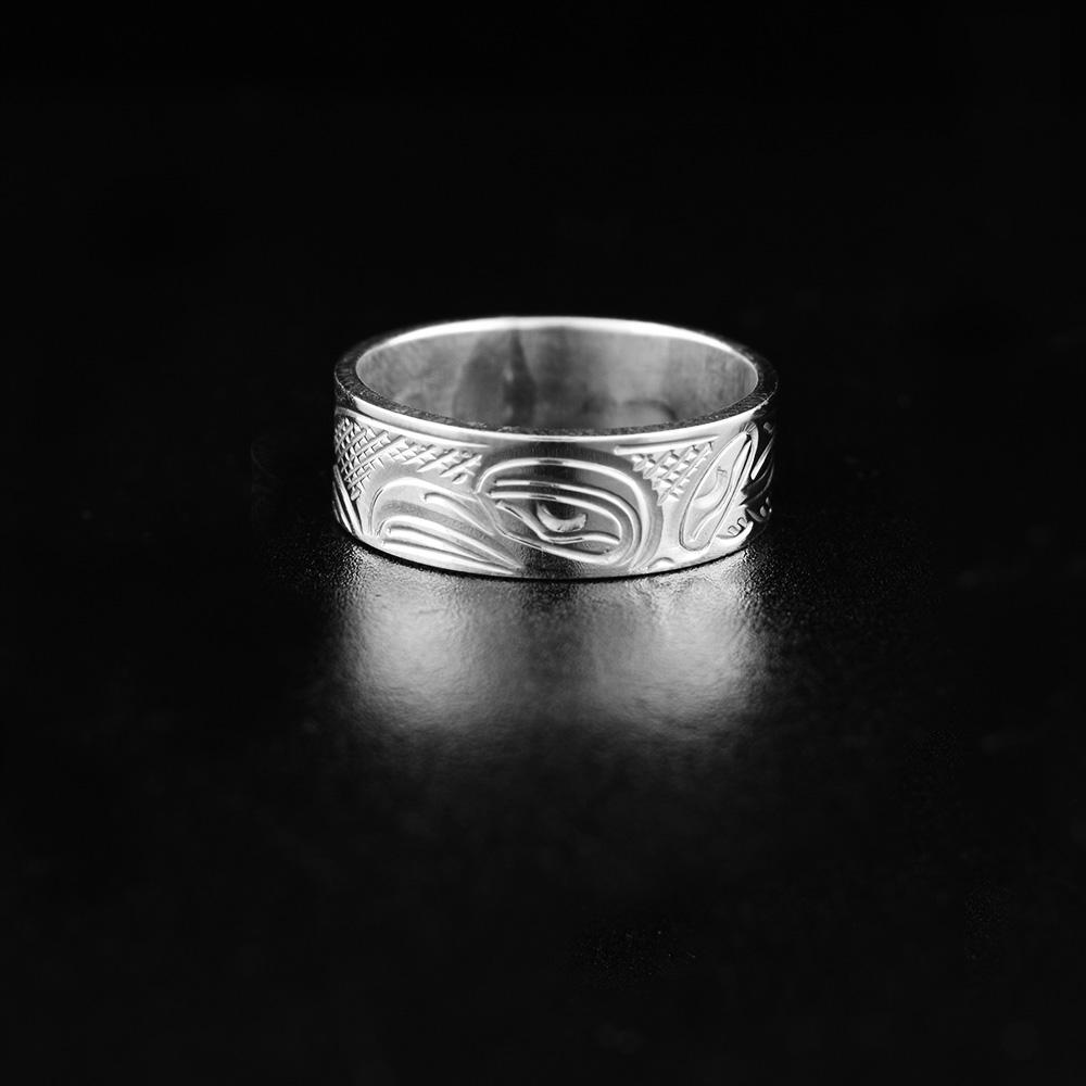 1/4" Sterling Silver Heavy Gauge Eagle Ring