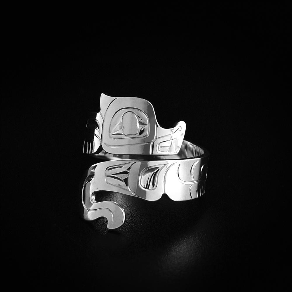 Sterling Silver Wolf Wrap Ring