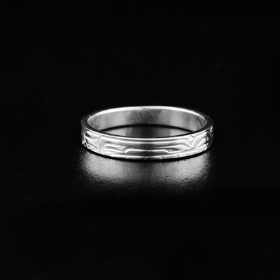 Sterling Silver 1/8" Raven Ring