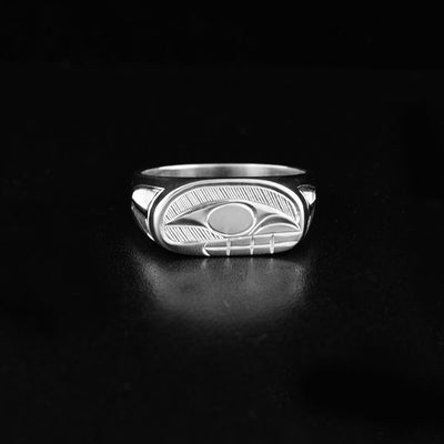 Sterling Silver Orca Signet Ring