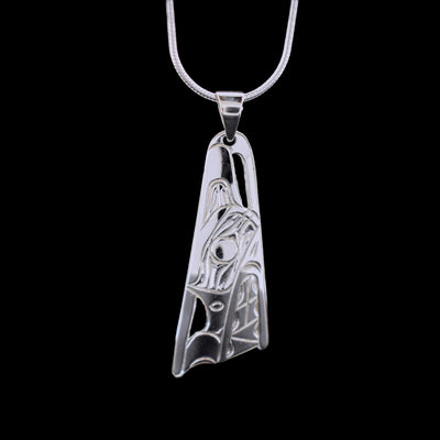 Sterling Silver Tapered Wolf Pendant - Artina's Jewellery
