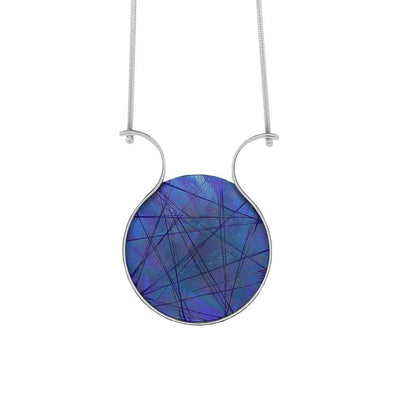 Round Blue Titanium Necklace