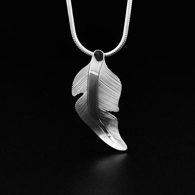 Sterling Silver Heron Feather Pendant