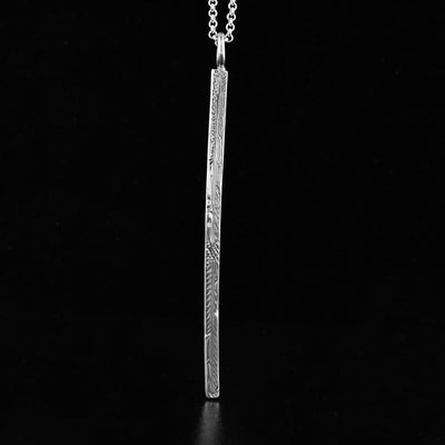 Sterling Silver Coastal Feather Drop Pendant