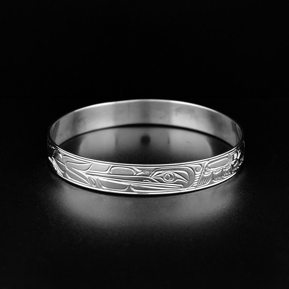 Silver Hummingbird Bangle