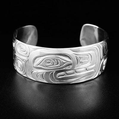 1" Sterling Silver Orca Cuff Bracelet
