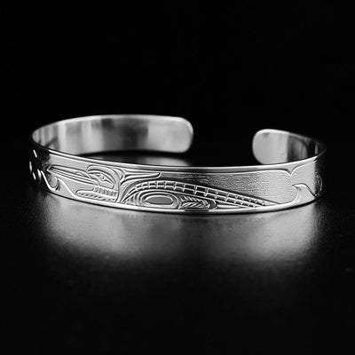 Sterling Silver Loon Cuff Bracelet for 7" Wrist