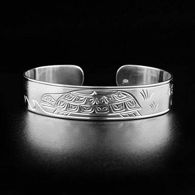 Sterling Silver 1/2" Turtle Cuff Bracelet