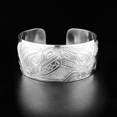 Sterling Silver 1" Bear and Wolf Bracelet