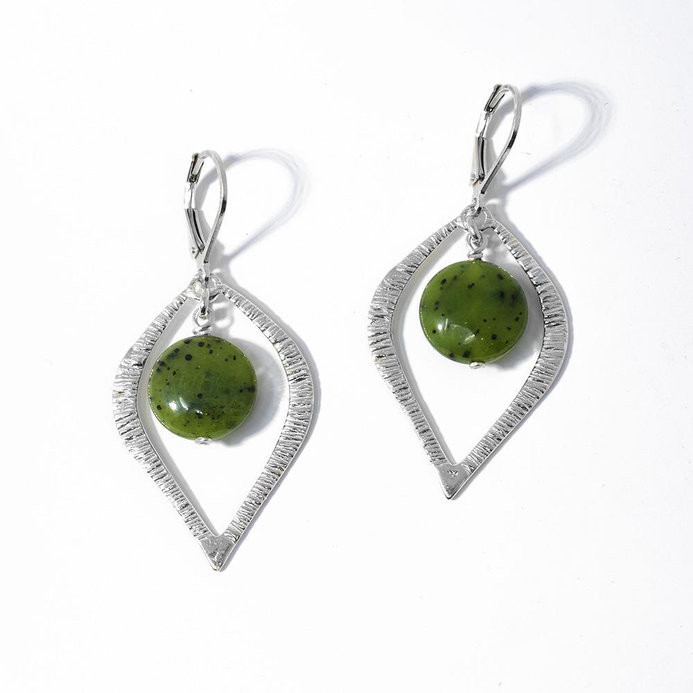 BC Jade Sterling Silver Eye Earrings