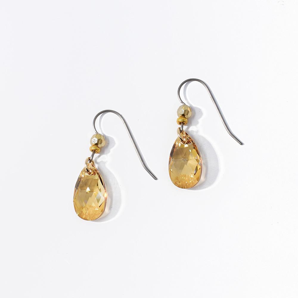 Small Champagne Teardrop Earrings