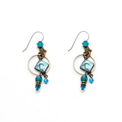Round Atlantis Earrings hand crafted by artist Honica.
