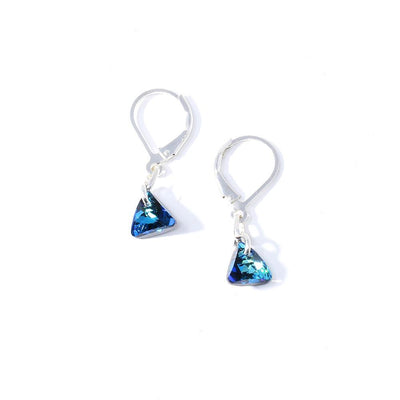 Blue Swarovski Crystal Mini Pyramid Earrings