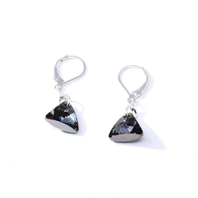 Triangular Grey Swarovski Crystal Earrings