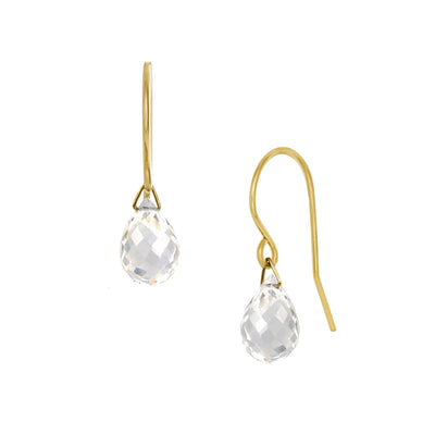 These Gold Fill Rock Crystal Lantern Earrings are handcrafted by artist Pamela Lauz. The earrings are made with 14K gold-filled wire and genuine rock crystal.  Each earring measures 1.0" (2.5cm) x 0.4" (1cm).