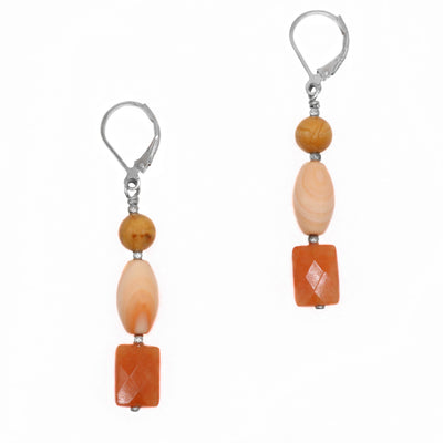 Peach Shell Jasper Earrings hand crafted by artist Karley Smith.