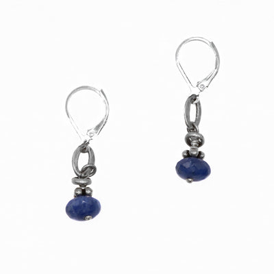 Sodalite with Antique Silver Earrings hand crafted by artist Karley Smith.