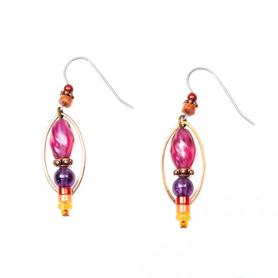Oval Tribal Earrings hand crafted by Honica.