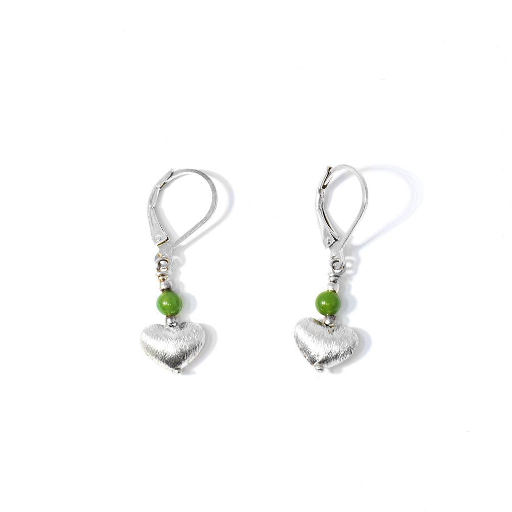 BC Jade Brushed Sterling Silver Mini Heart Earrings