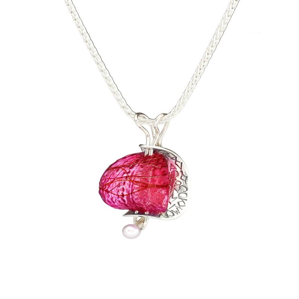 Hot Raspberry Medium Retroflex Necklace