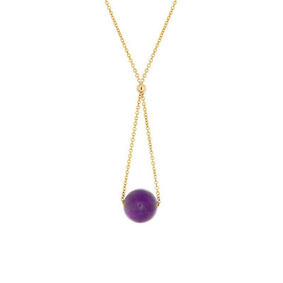 This Gold Fill Amethyst Chandelier Necklace is hand crafted by artist Pamela Lauz. The necklace is made using 14k gold-filled chain and genuine amethyst. The necklace is 17" long and the pendant measures 1.5" x 0.5".