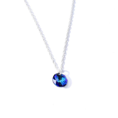 Blue Swarovski Mini Circle Necklace