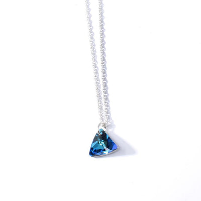 Blue Swarovski Crystal Mini Pyramid Necklace