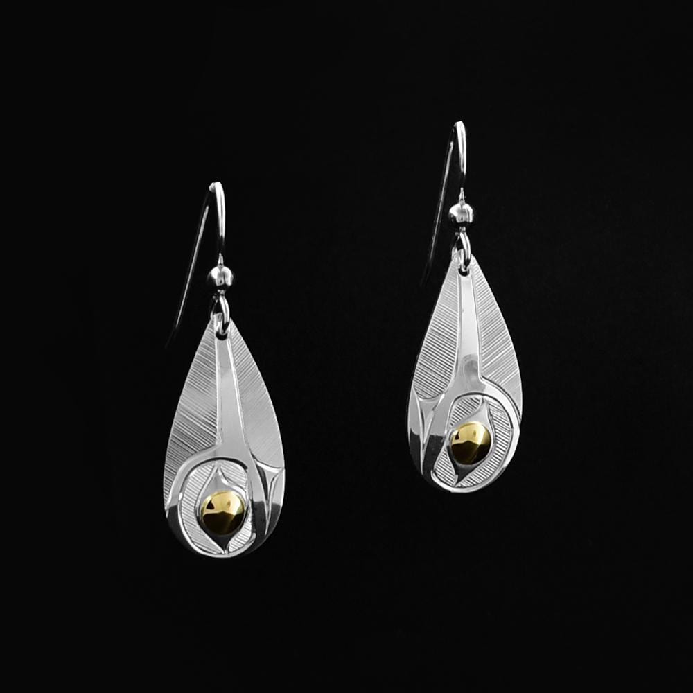 Teardrop S/G Hummingbird Earrings