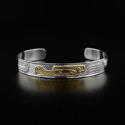 3/8” Silver and Gold Wolf Bracelet