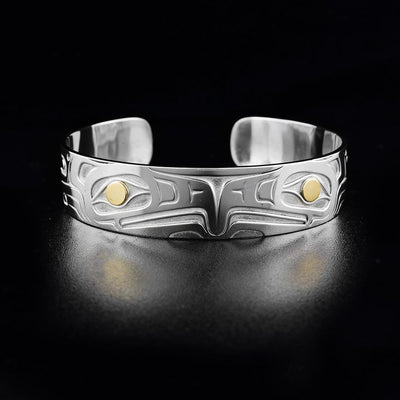 Sterling Silver and 18K Gold Double Eagle Cuff Bracelet