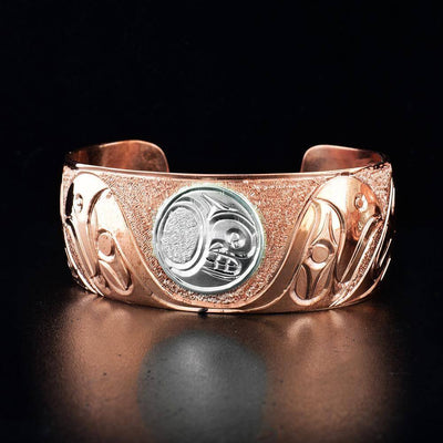 Copper and Sterling Silver Moon and Double Eagle Bracelet