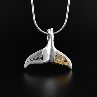 Silver and Half Gold Whale Tail