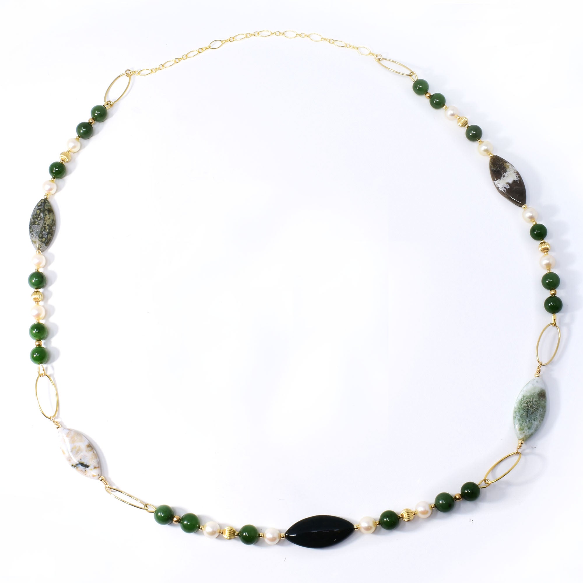 BC Jade, Pearl and Jasper Necklace - Main Image