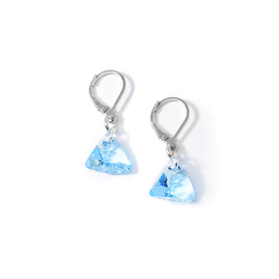 Blue Swarovski Crystal Pyramid Earrings