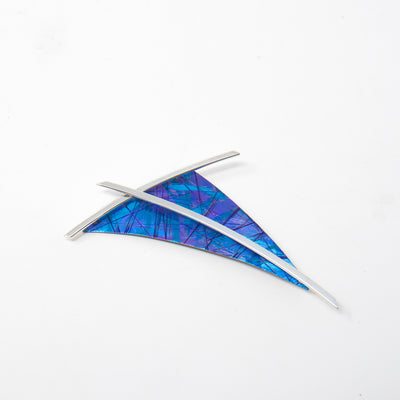 Blue Titanium and Sterling Silver BR60 Brooch