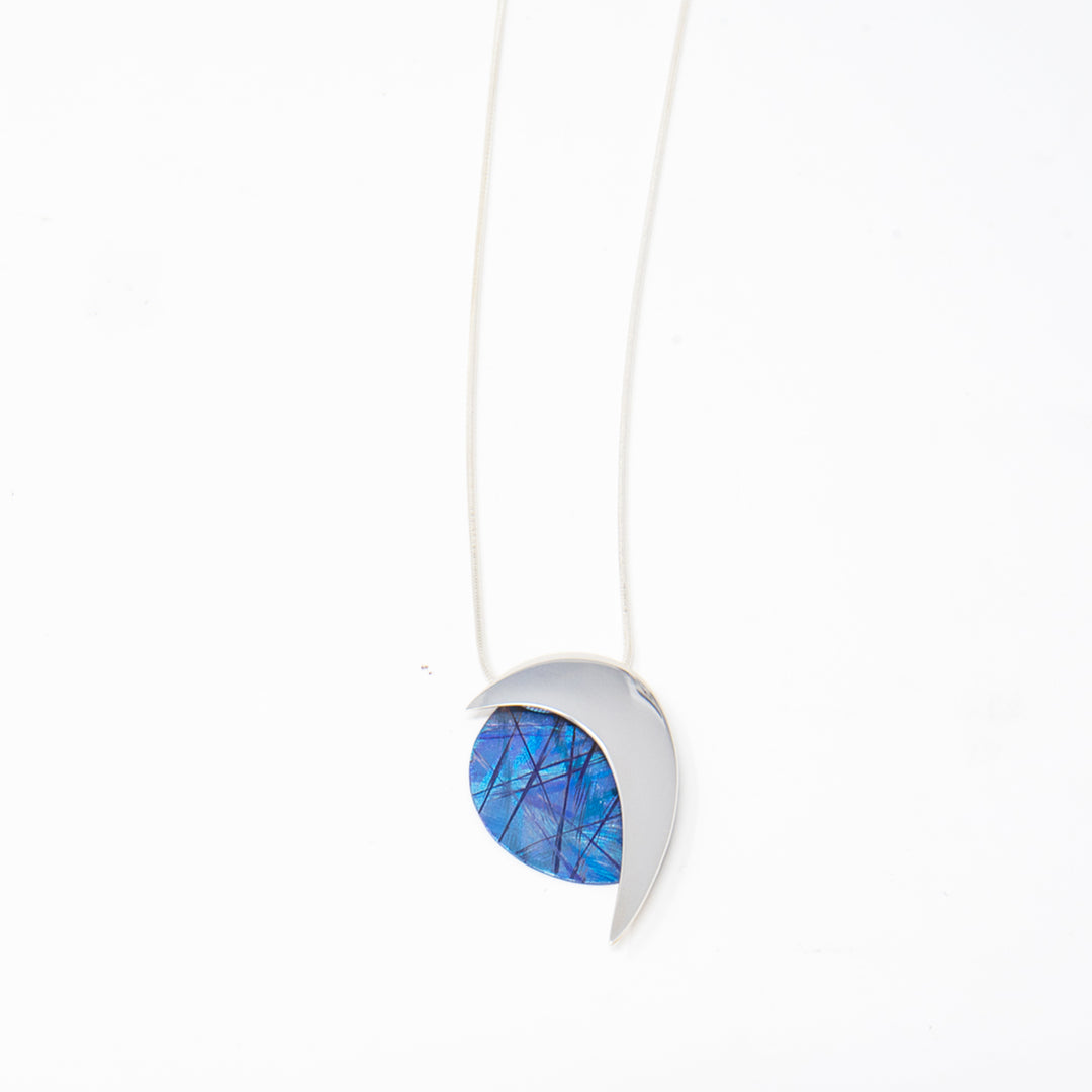 Blue Titanium Swoosh Pendant