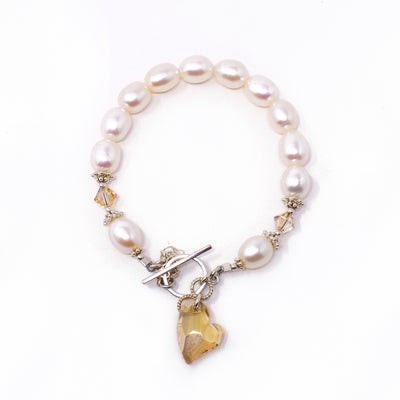 Crystal and Pearl Sweetheart Bracelet