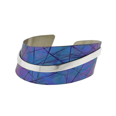 Asymmetrical Blue Titanium Bracelet