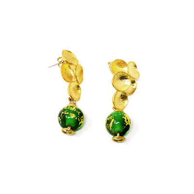 Emerald City Gold Fill Earrings handcrafted by artist Wendy Pierson.